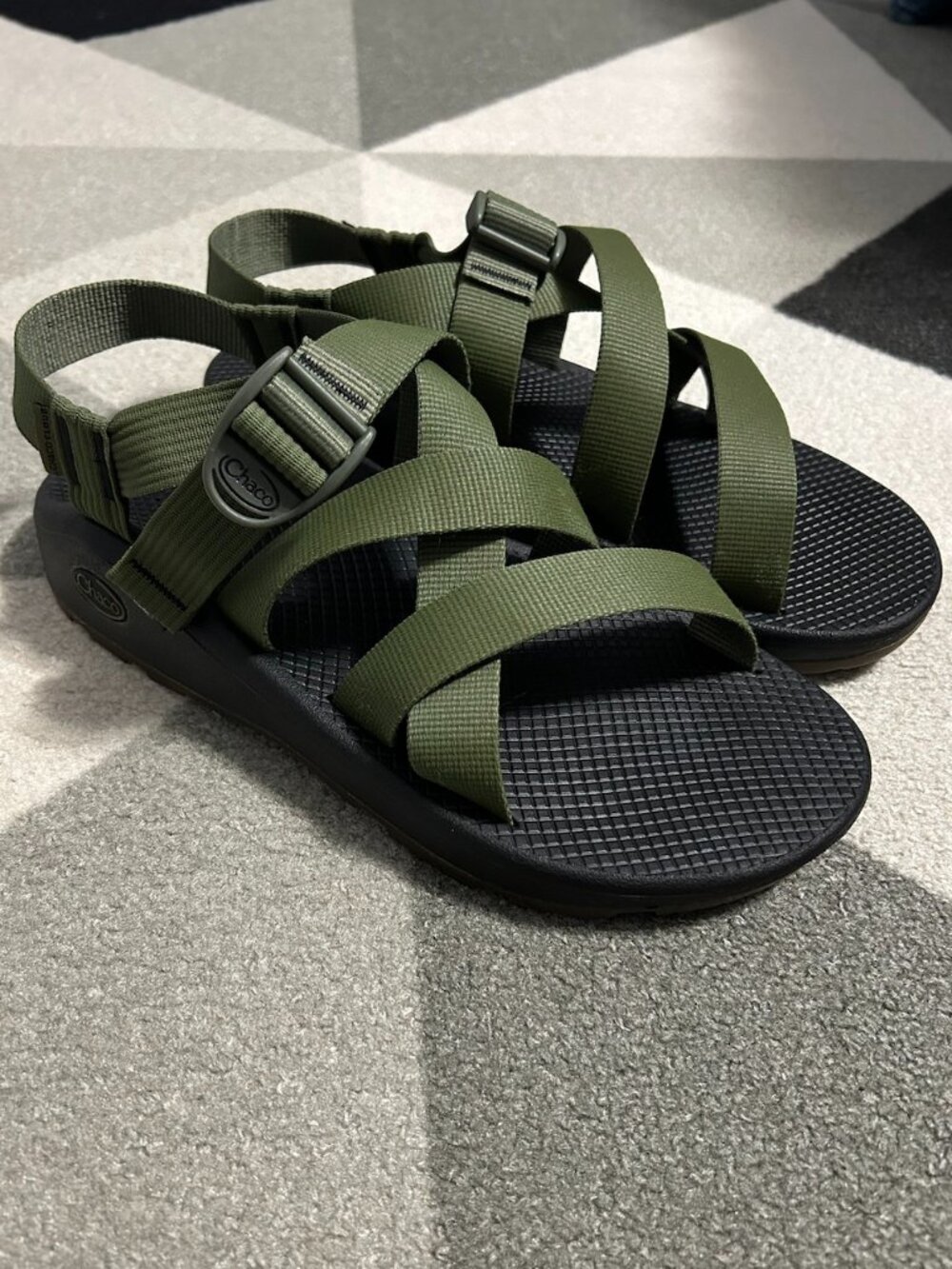 Chaco Z Cloud Hiking Sport Sandals Green Strappy *READ DESCRIPTION* Men's 10